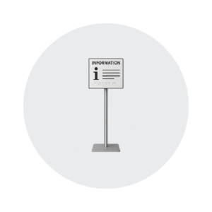 Informaciniai stendai su Brailio raštu